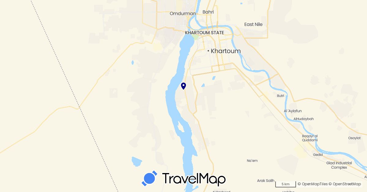 TravelMap itinerary: driving in Sudan (Africa)